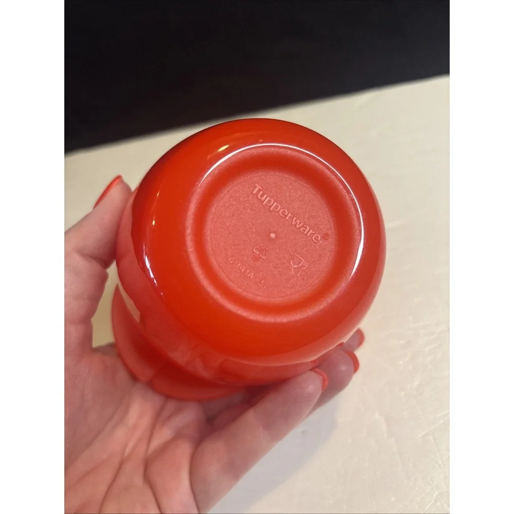 Tupperware Forget Me Not Red Apple Container Hinged Lid Storage 4941A